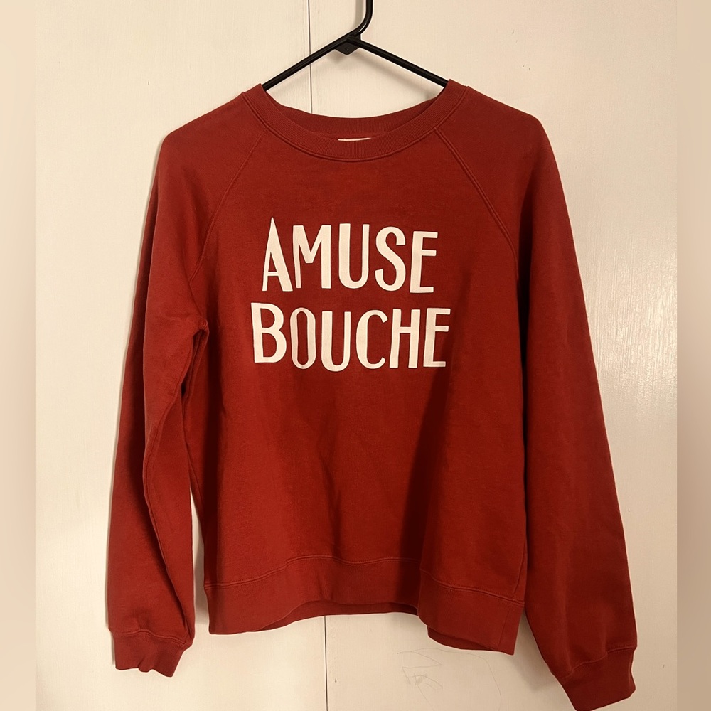 Sezane Amuse Bouche Sweatshirt M Bois de Rose/Ecru